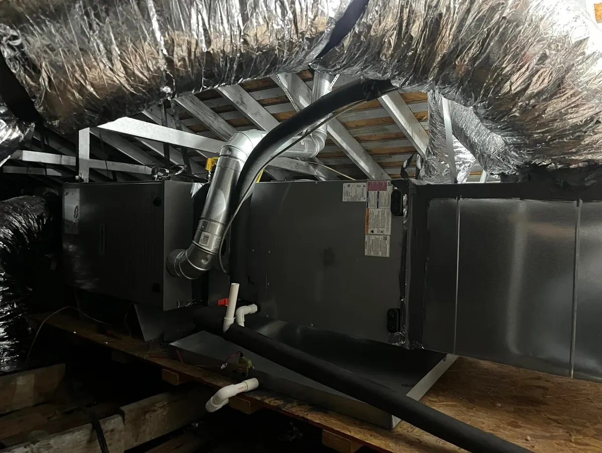 Attic HVAC system installation